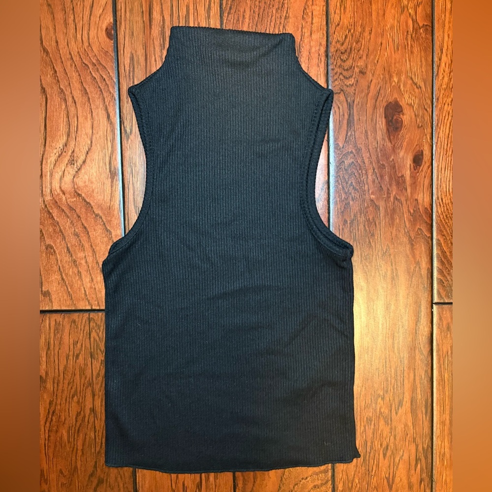 Topshop Black Mock-neck top